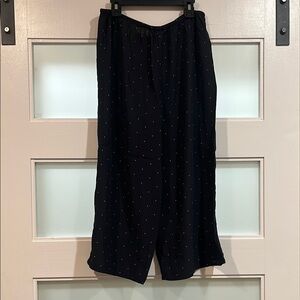 Victoria’s Secret Black silky viscose Polka Dot Wide-Leg crop Pants S